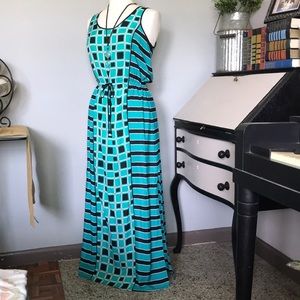 Michael Kors green and black pleasant dress